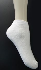 007-Meia Atoalhada Socket Feminina Lisa Branca